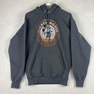 Disneyland Mickey Mouse Sweater Adult Medium Gray Hoodie Pullover Sweatshirt